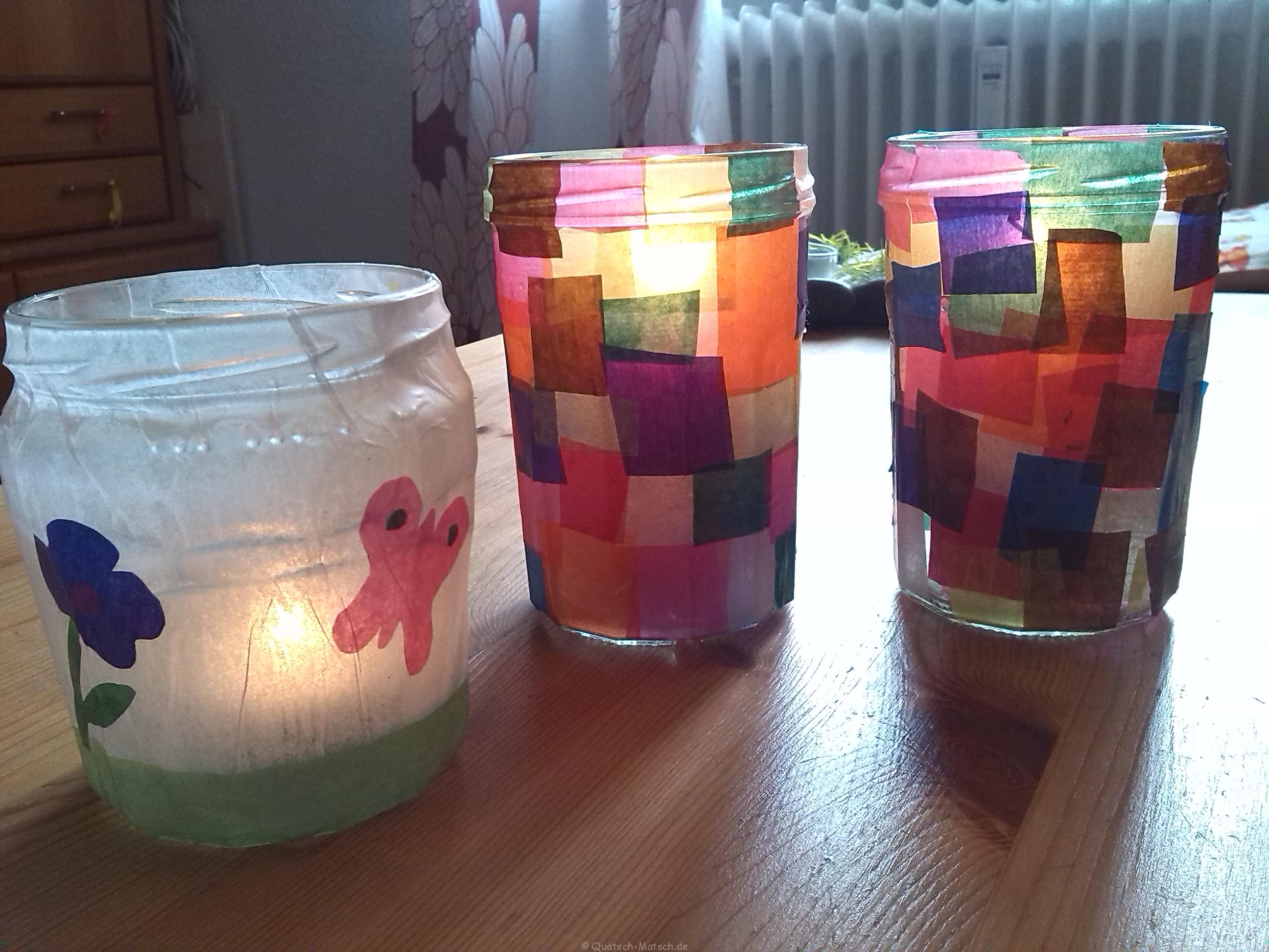 Bunte Windlichter selber machen – Aus Transparentpapier