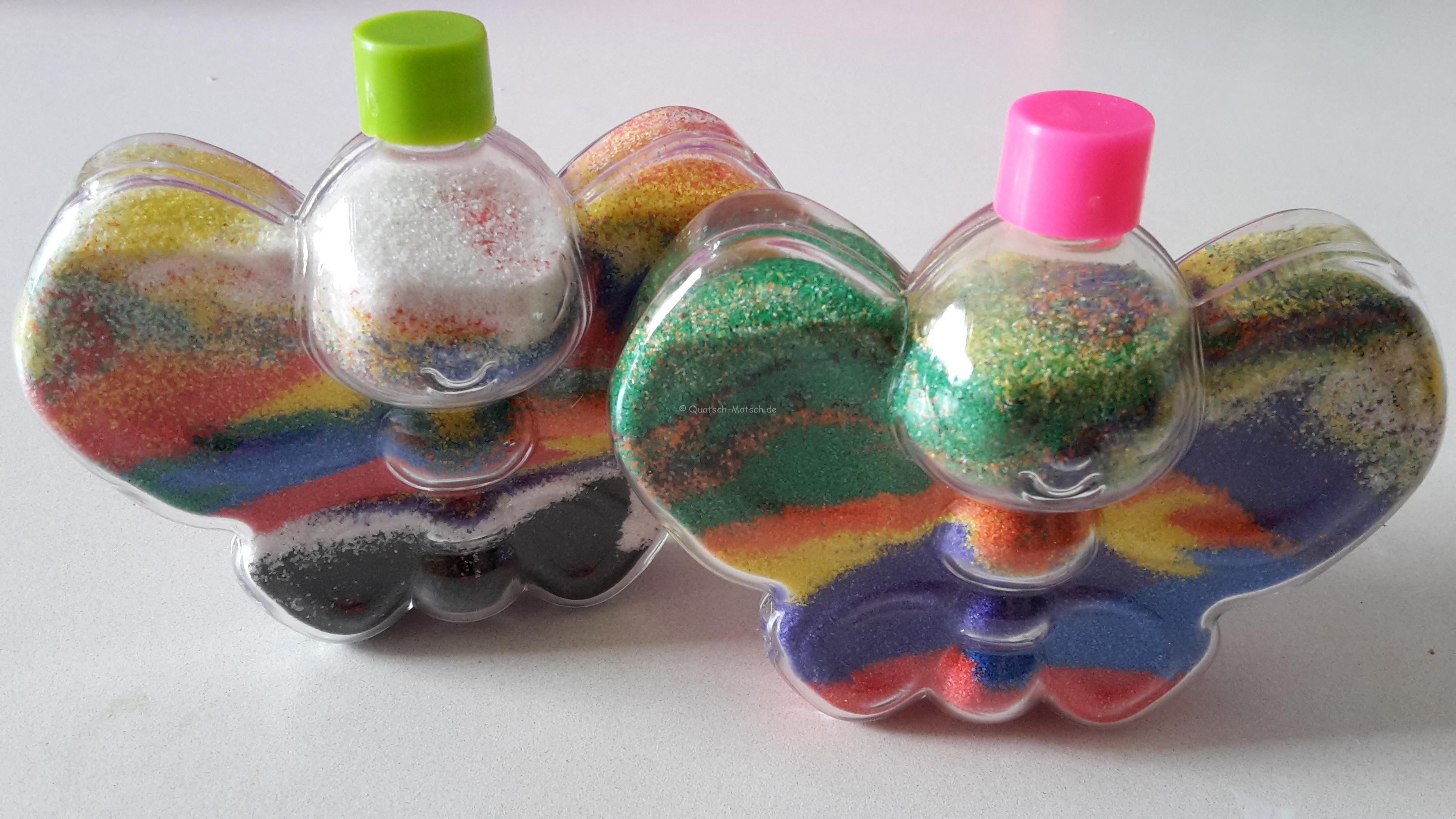 Sandkunst Schmetterlinge mit bunten Sand – DIY