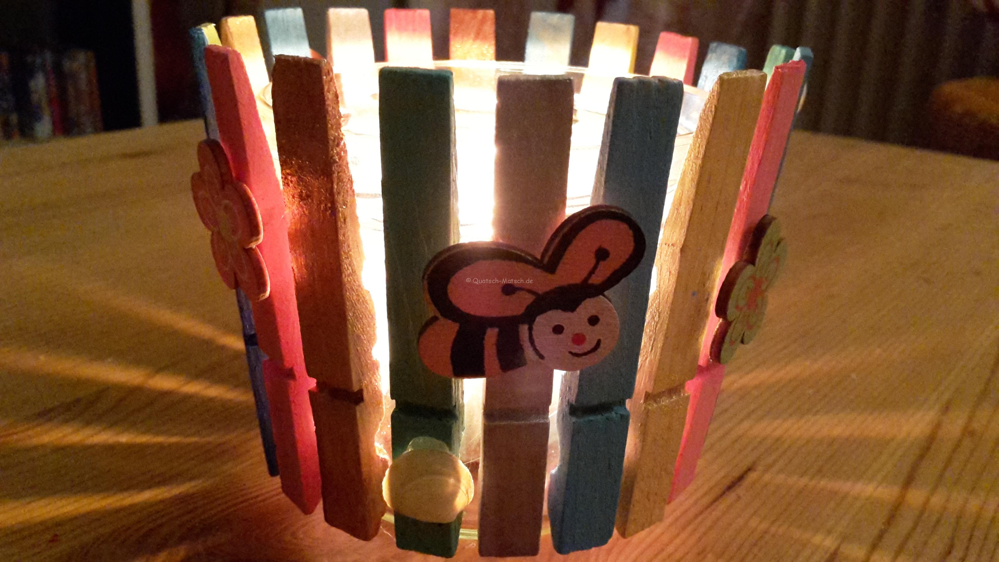 Windlicht aus Wäscheklammern – DIY