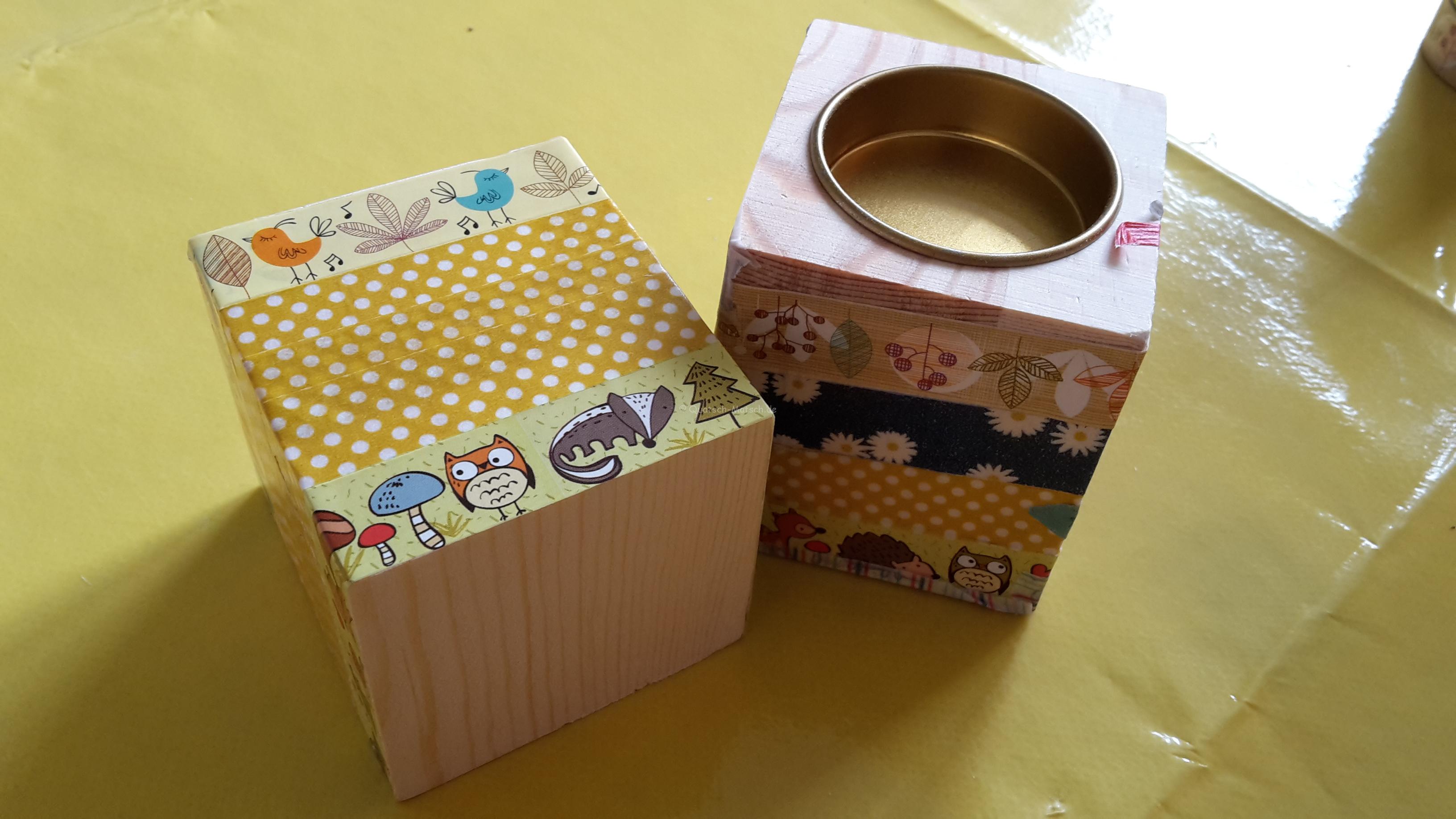 Teelichter mit Washi Tape