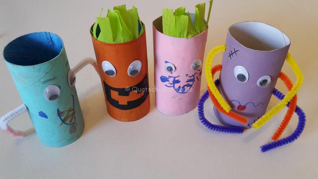 Monster aus Toilettenpapierrollen