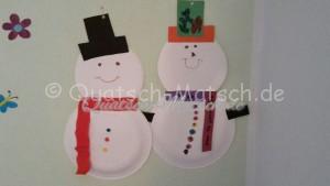 Schneemann aus Pappteller