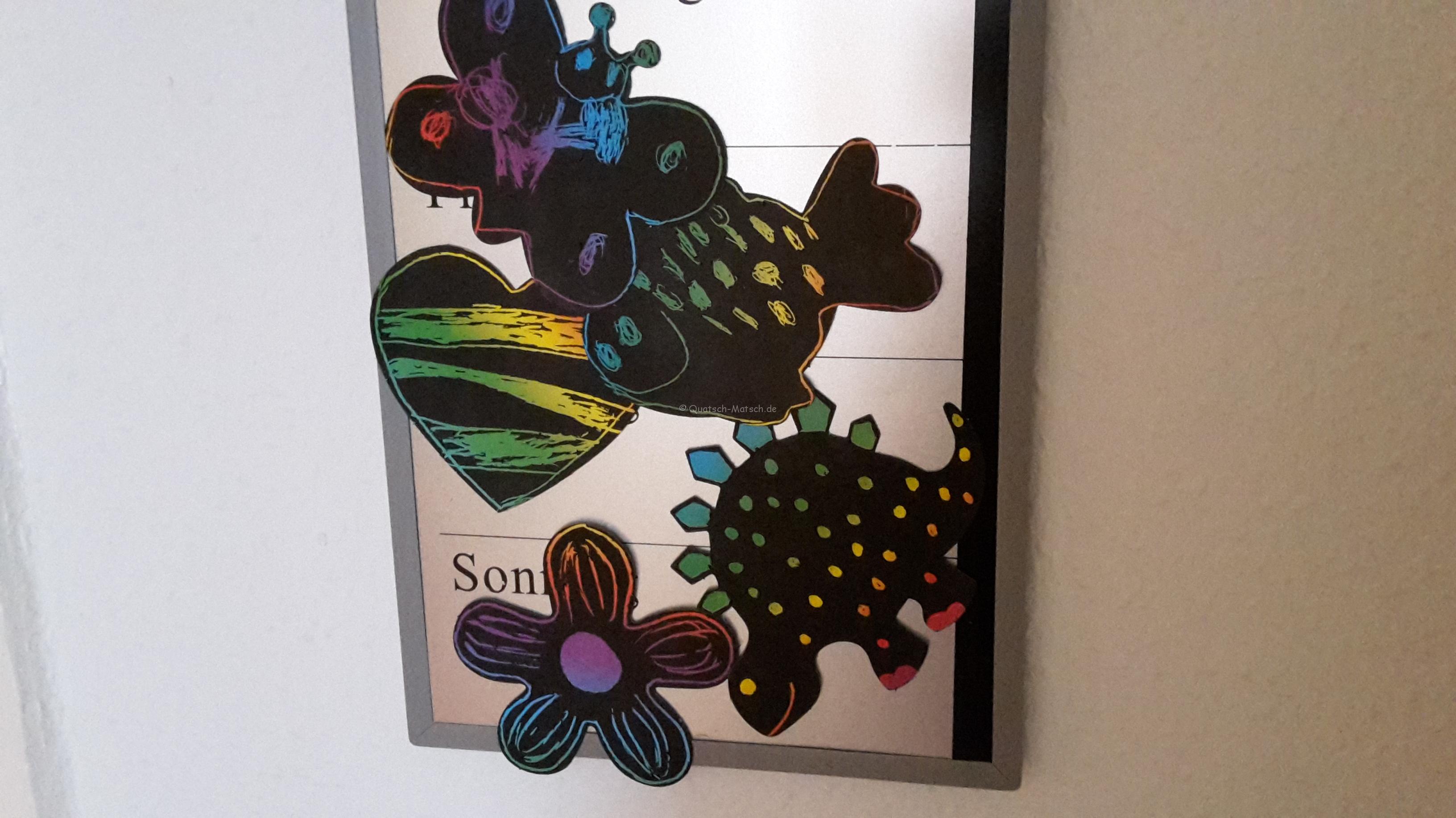 Bunte Kratzbilder Magnete für den Kühlschrank