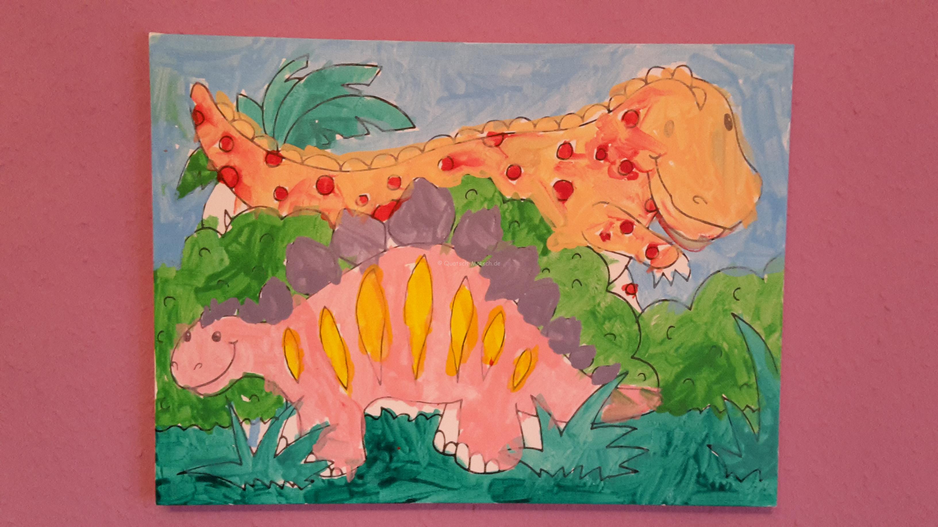Wandbild selber machen – Dinosaurier