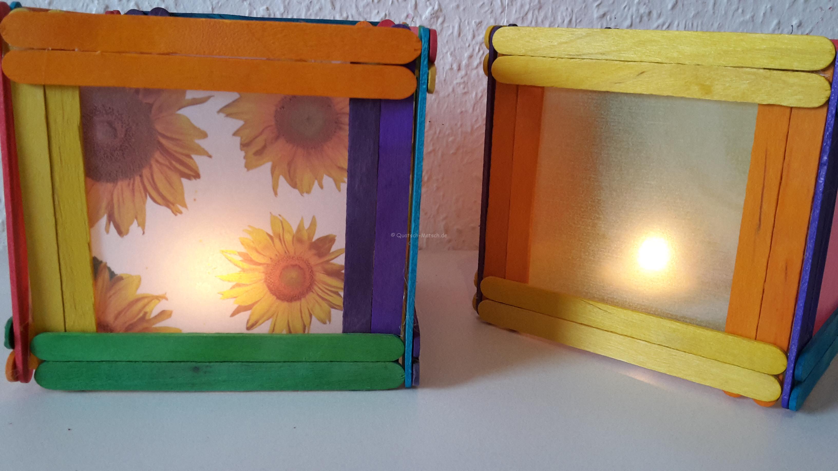 Windlicht aus Eisstielen – DIY