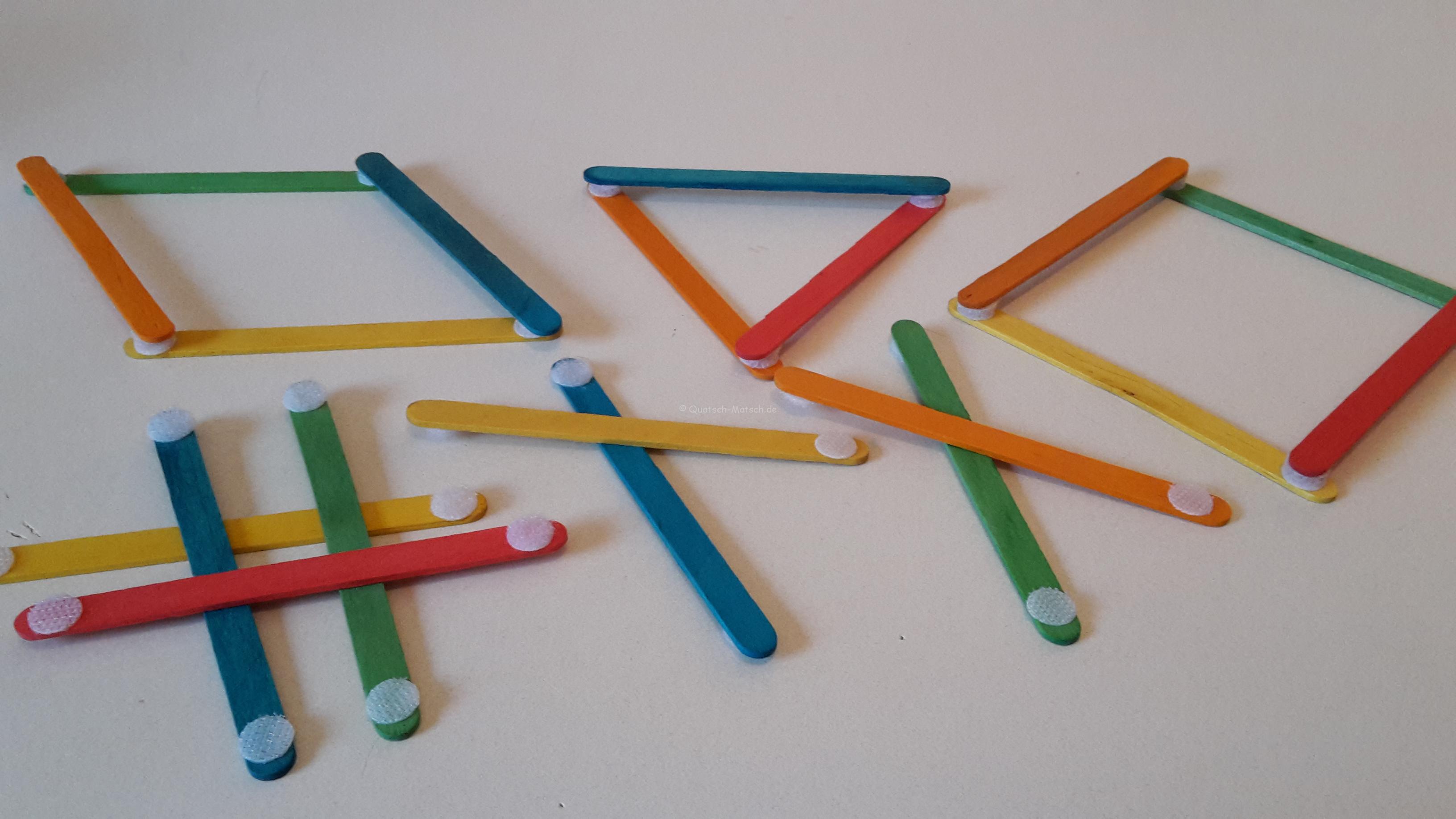 Geometrie Puzzle aus Eisstielen – DIY