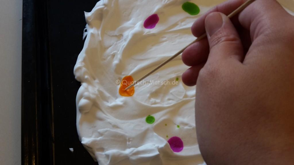 with shaving cream paper marbling