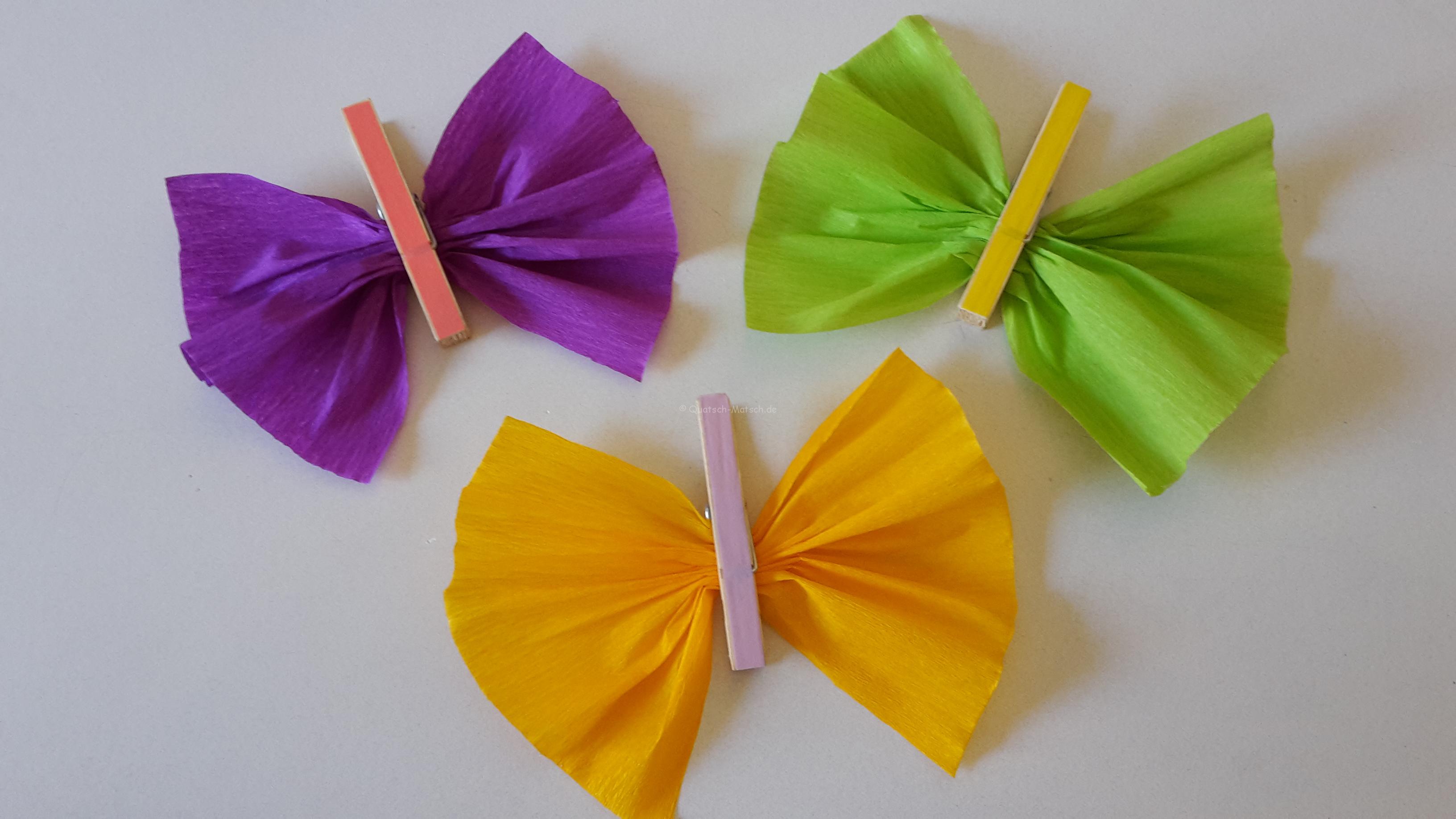 Schmetterlinge aus Wäscheklammern – DIY