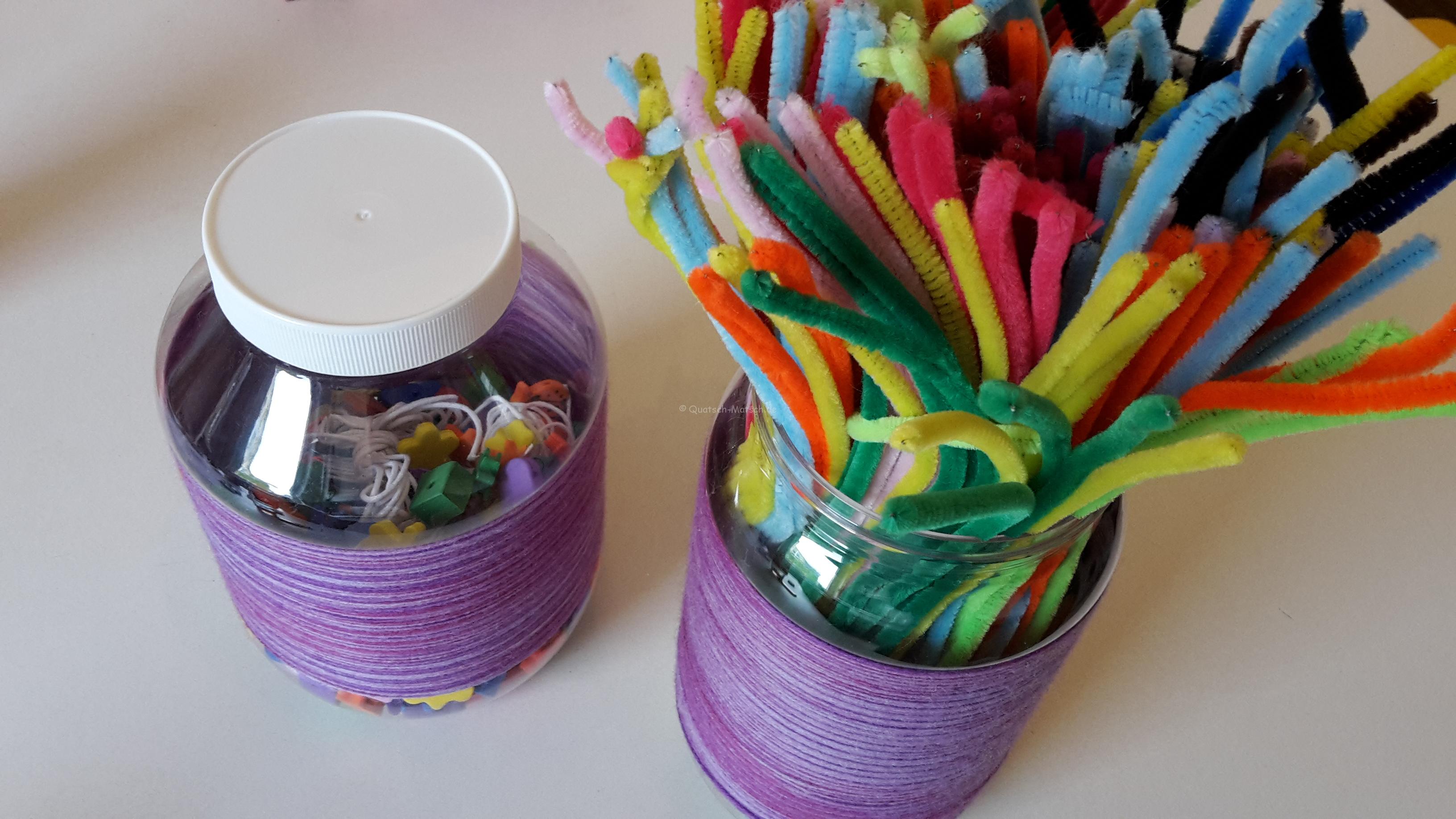 Bügelperlen Plastikdosen – Upcycling