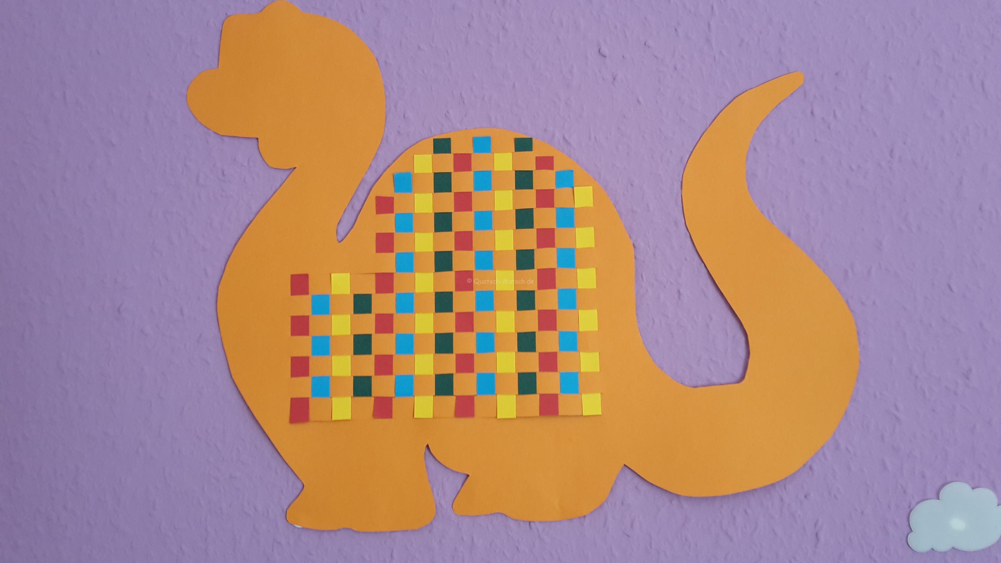 Papier weben – Dinosaurier
