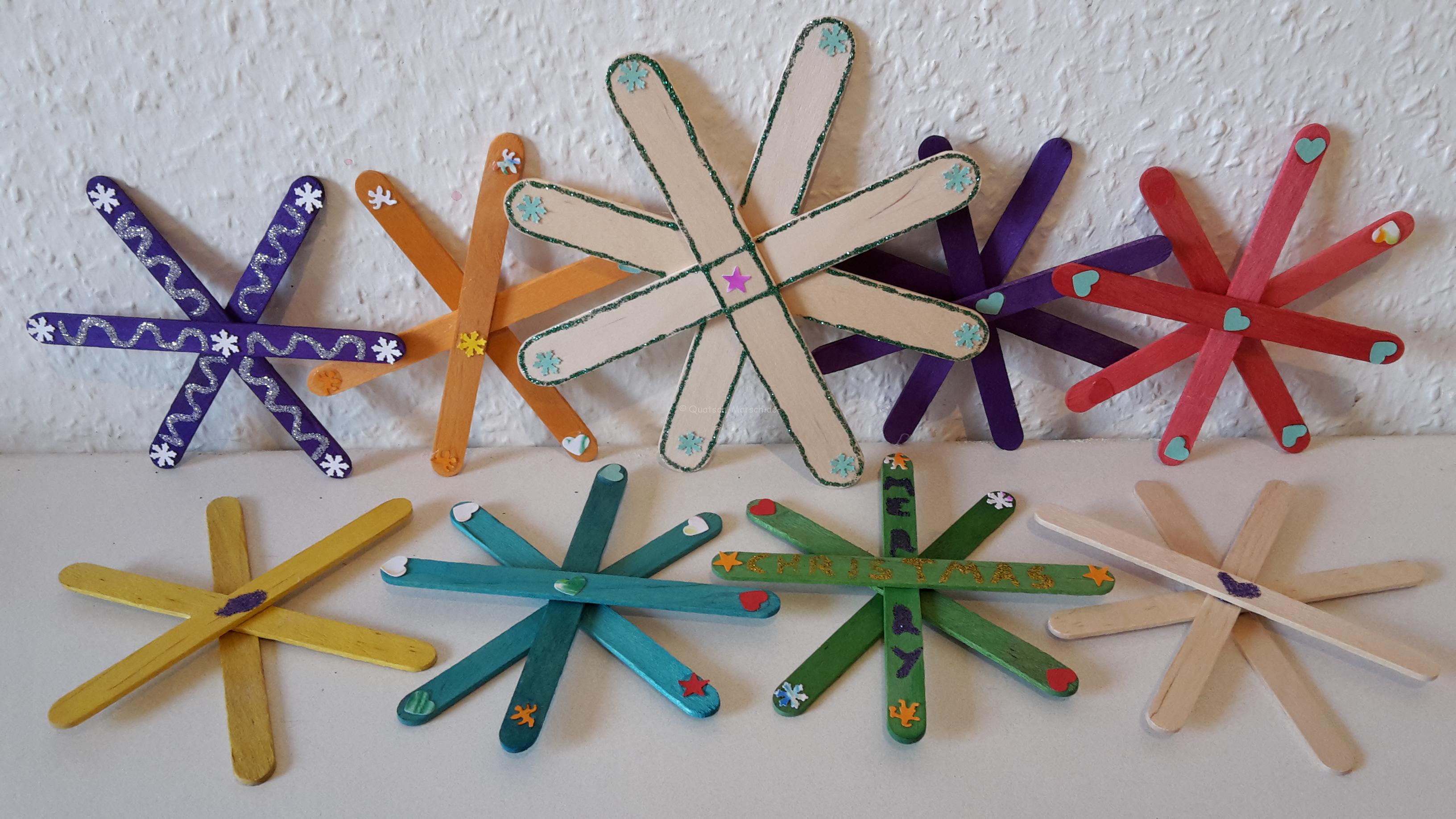 Schneeflocken aus Eisstielen – DIY