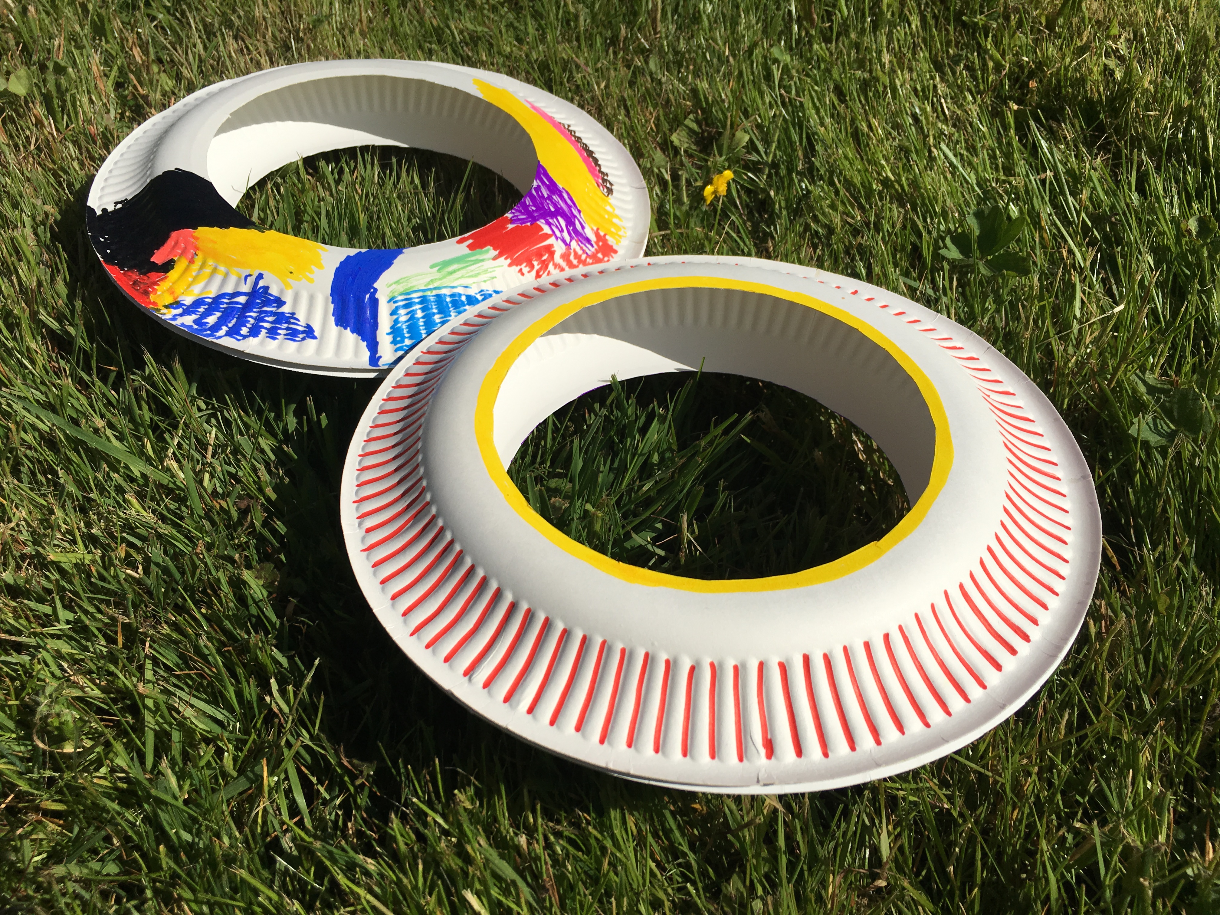 frisbee basteln pappteller sommer kinder