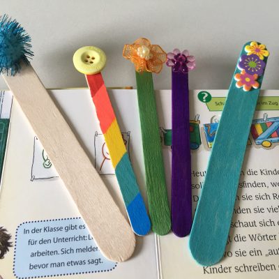 Lesezeichen aus Eisstiele basteln
