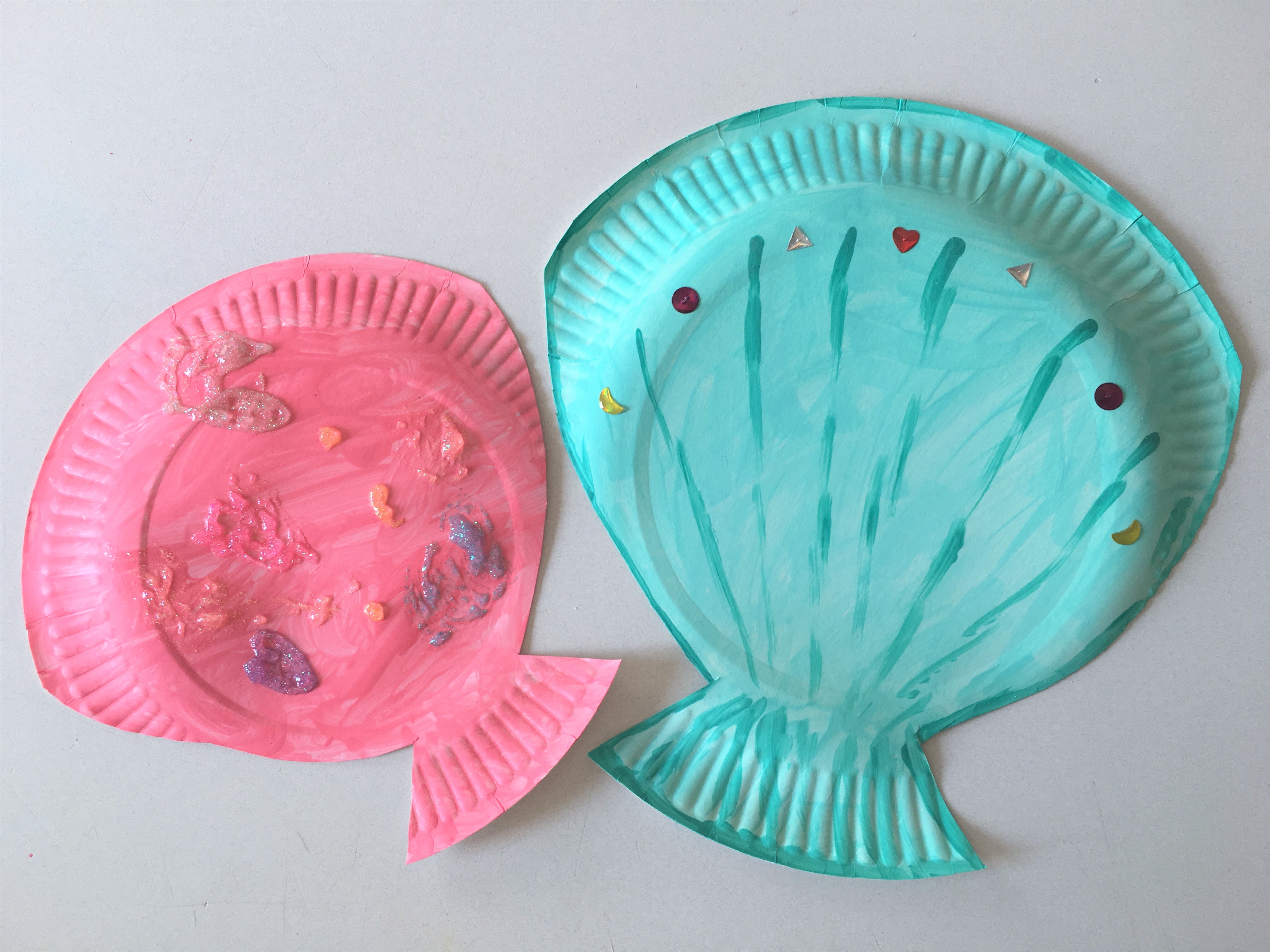 pappteller aus muscheln basteln