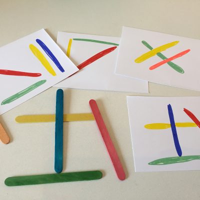 Legespiel aus Eisstäbchen – Montessori