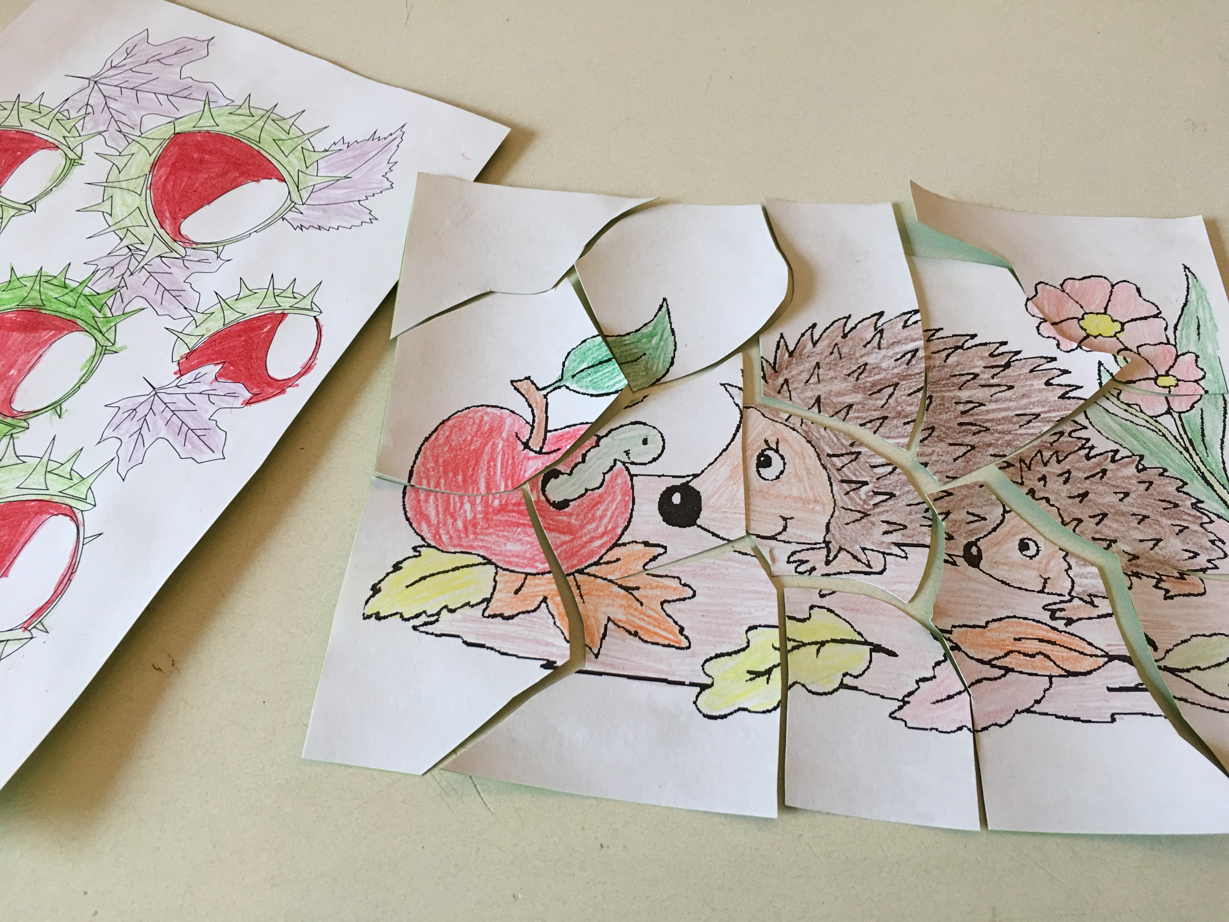 puzzle ausmalbilder basteln mit kindern