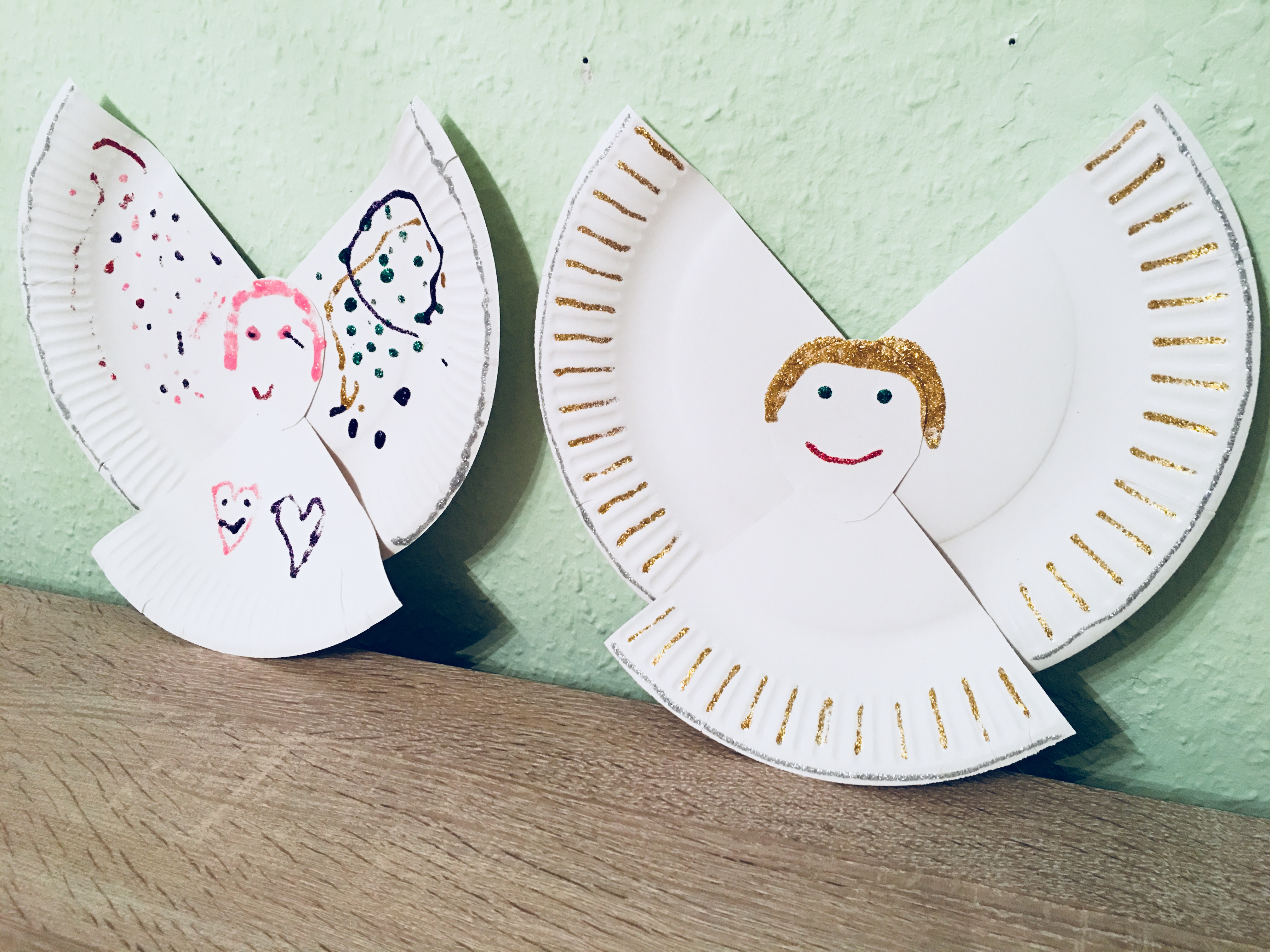 engel pappteller basteln weihnachten