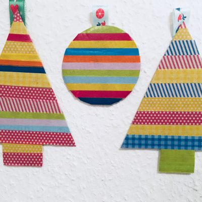 Weihnachtsdeko mit Washi Tape – Basteln mit Kindern