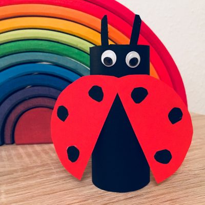 Marienkäfer aus einer Toilettenpapierrolle – Basteln im Frühling