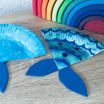 Meerjungfrau aus Pappteller Teil I – Basteln mit Kindern