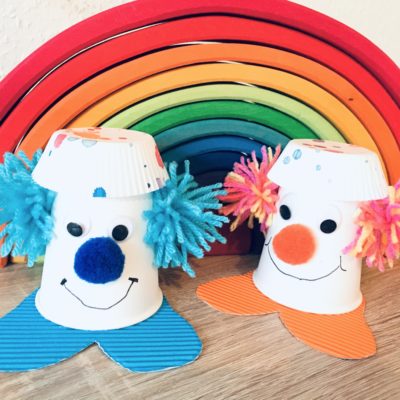 Clown aus Pappbecher – Basteln mit Kindern
