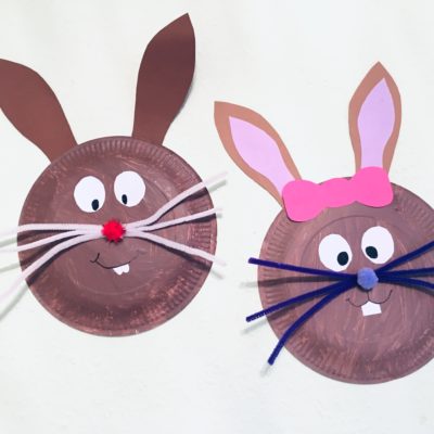Osterhasen aus Pappteller – Basteln für Ostern