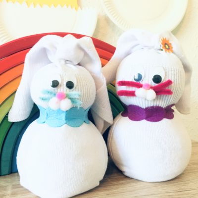 Socken Osterhasen – Basteln für Ostern
