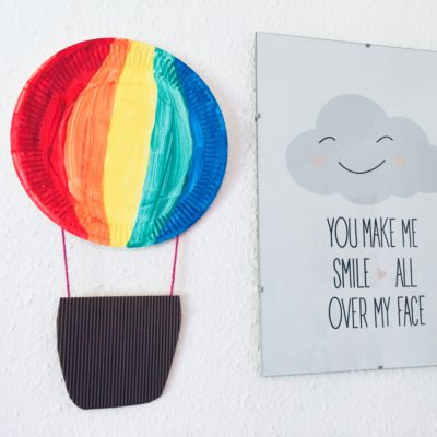 Heißluftballon aus Pappteller – Basteln mit Kindern