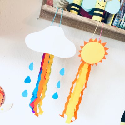 Bunte Windspiele aus Toilettenpapierrollen – Basteln mit Kindern