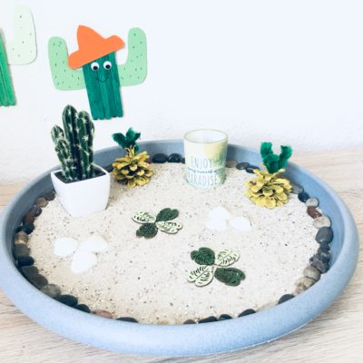 Einen Garten mit Sand bauen – Basteln mit Kindern