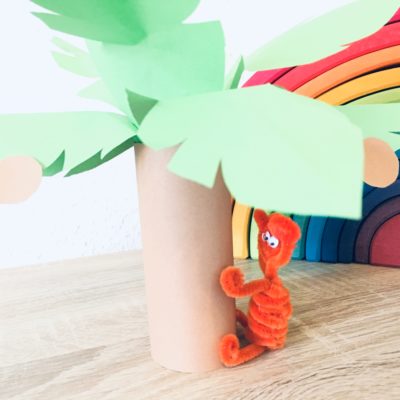 Palme aus Toilettenpapierrolle – Basteln im Sommer