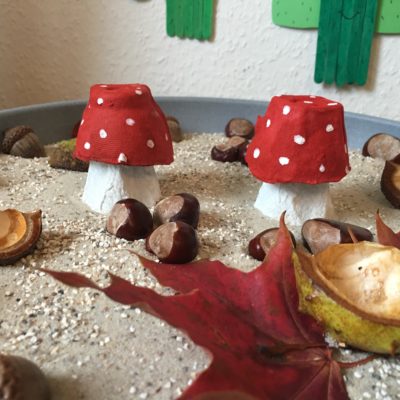 Fliegenpilze aus Eierkarton basteln – Basteln mit Kindern