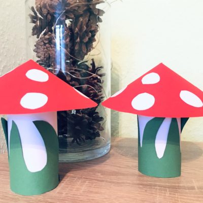 Fliegenpilz aus Toilettenpapierrollen basteln – Basteln im Herbst