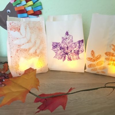 Tolle Herbst Windlichter mit Kindern basteln