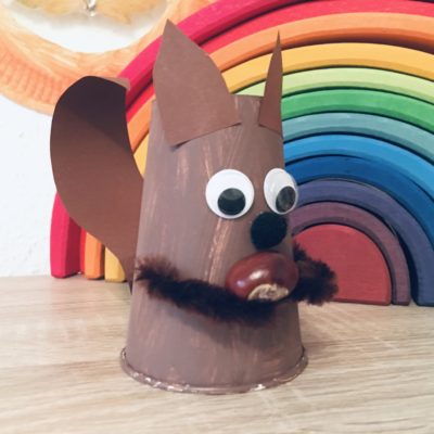 Eichhörnchen aus einem Pappbecher Basteln – Basteln im Herbst